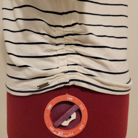 French Dressing Jeans Striped 3/4 Sleeve Ruched Dressy Shirt | Size M - Picture 5 of 9